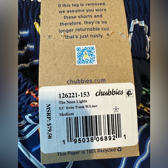 Chubbies Neon Tropical Print Swim Shorts - Picture 6 of 6